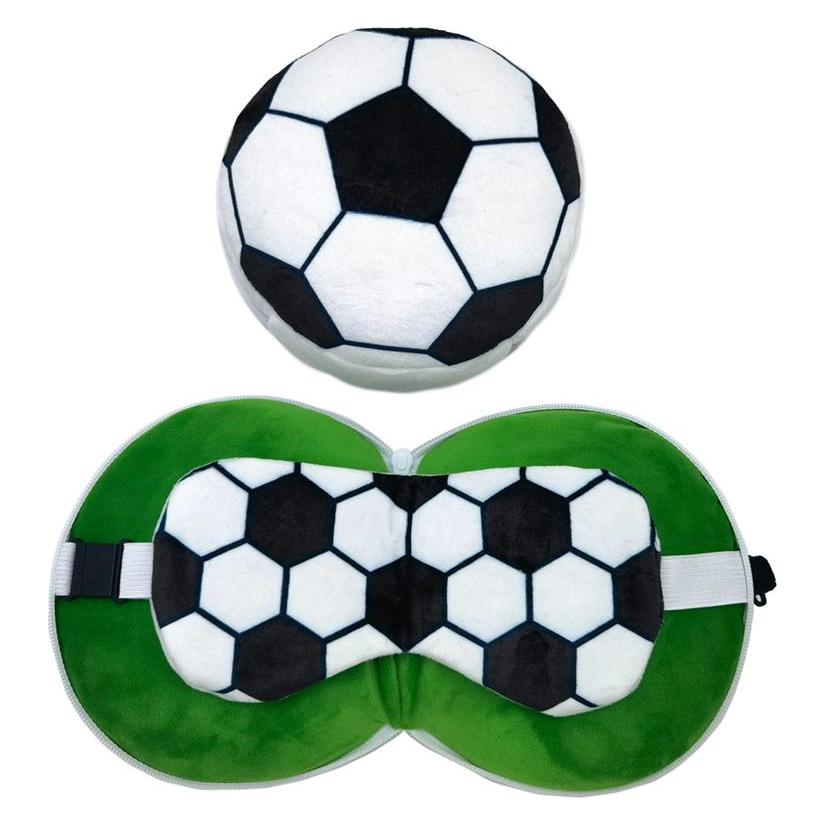 Puckator Relaxeazzz Plüsch Fussball rundes Reisekissen & Augenmaske (23700024)