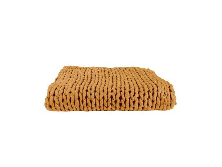 Plaid grosse maille 120x150 cm ocre
