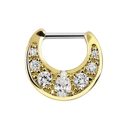 Nasenpiercing ADELIA´S "Piercing Nasenpiercing", Damen, Gr. 8, gold, Chirurgiestahl, Piercings, Septum Clicker aus Pewter, 18kt. Gold beschichtet
