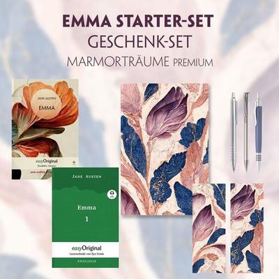 Emma Starter-Paket Geschenkset 2 Bücher (mit Audio-Online) + Marmorträume Schreibset Premium, Set von Jane Austen, EasyOriginal Verlag,