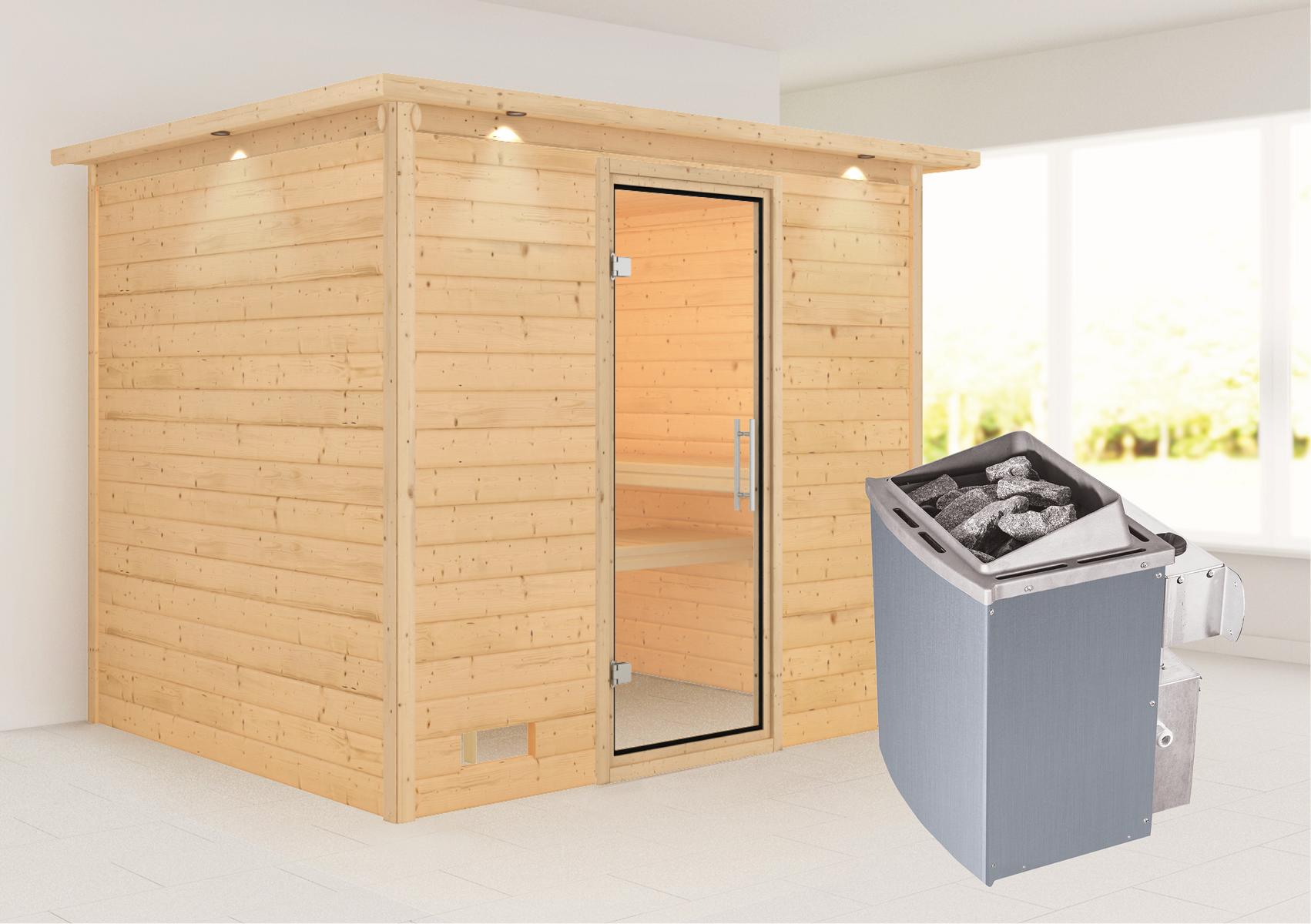 KARIBUHOLZT Sauna Sonara Front 9kW integr.Stg klarglas GGT u. DK 16879879