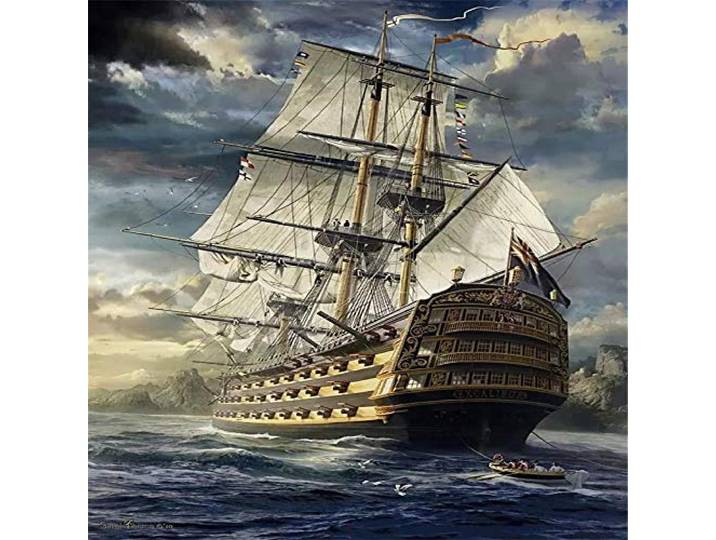 Yingxin34 Puzzle 5000 Teile Altes Segelkriegsschiff Jigsaw Puzzle für Erwachsene Kinder-61.61x41.53 Zoll (156.5 x 105.5cm)