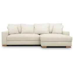 Aucune, Sofa + Bettsofa, Wendbares Ecksofa mit Schlaffunktion – 3-Sitzer – MALLO – Beigefarbener Cordstoff (3-Sitzer, Ecksofa)