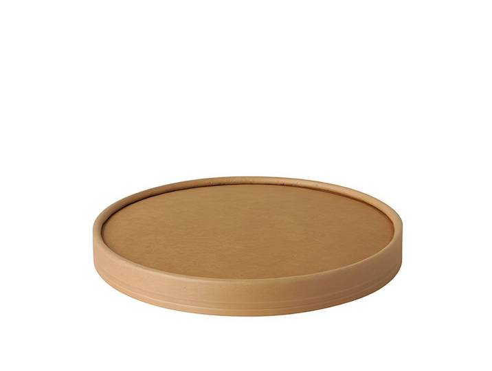 PAPSTAR Einwegschale Deckel für Salatschalen, Pappe pure rund Ø 15 cm braun 300 Stk, Pappe