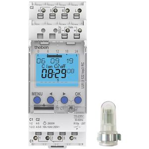 Theben Dämmerungsschalter LUNA 122 top3 RC AL, externer Aufbau-Lichtsensor, mit Zeitschaltuhr, innen