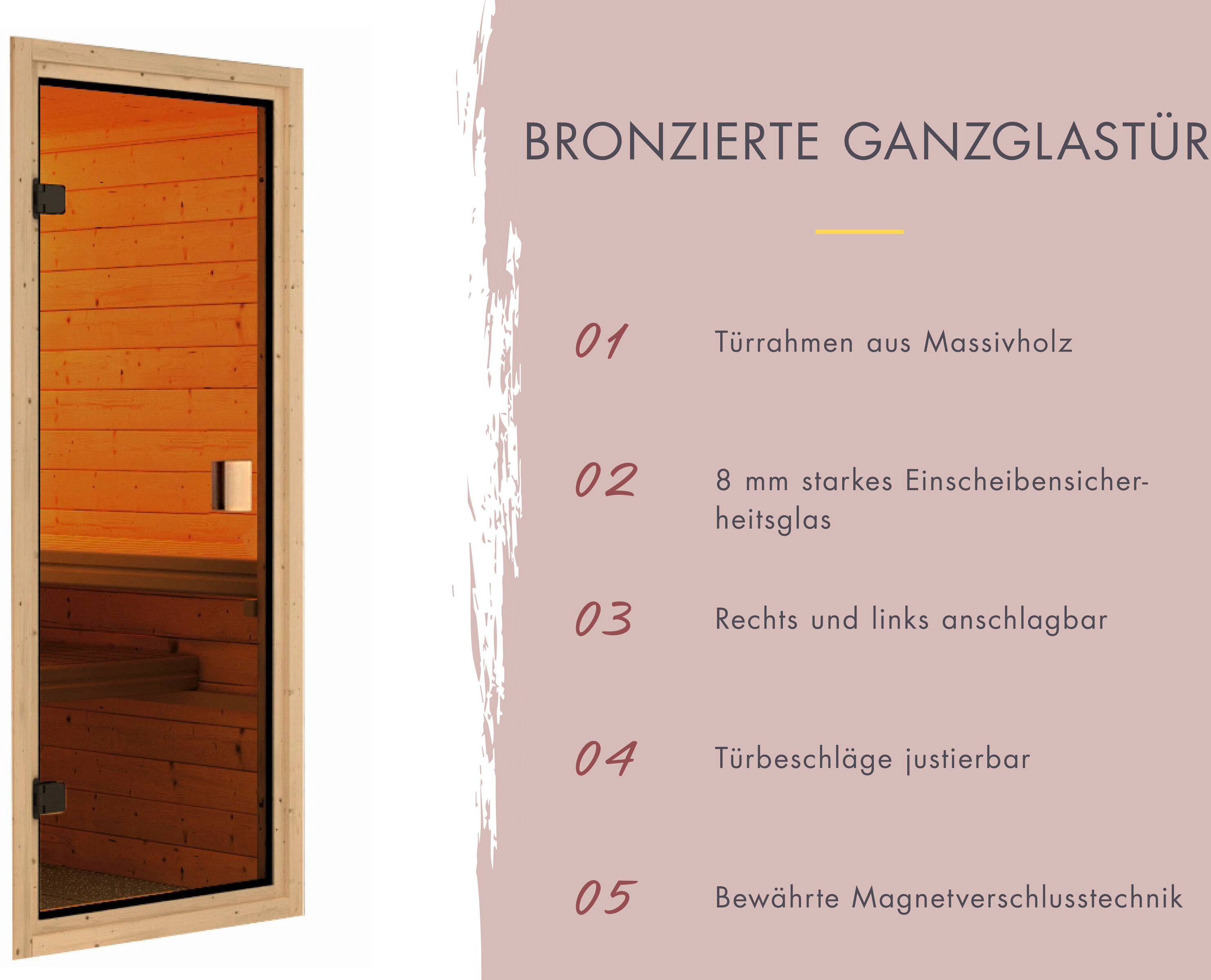 Sauna KARIBU "Horna", beige (naturbelassen), ohne Ofen, (ohne Ofen), Saunen, mit integrierter Mineralwolldämmung