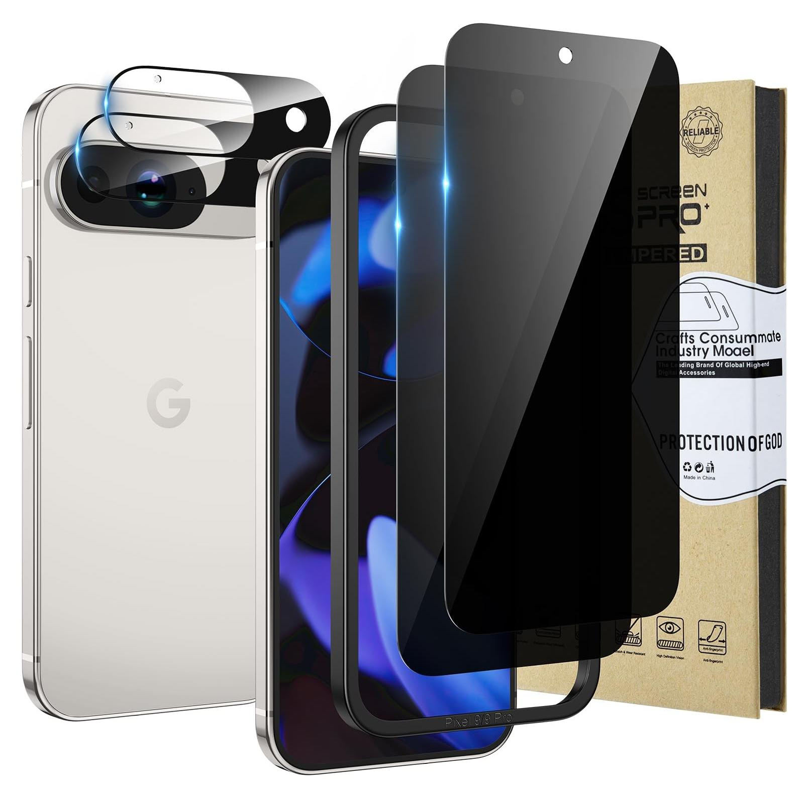 Merkloze Privacy Screen Protector voor Google Pixel 9 met Camera Lens Bescherming