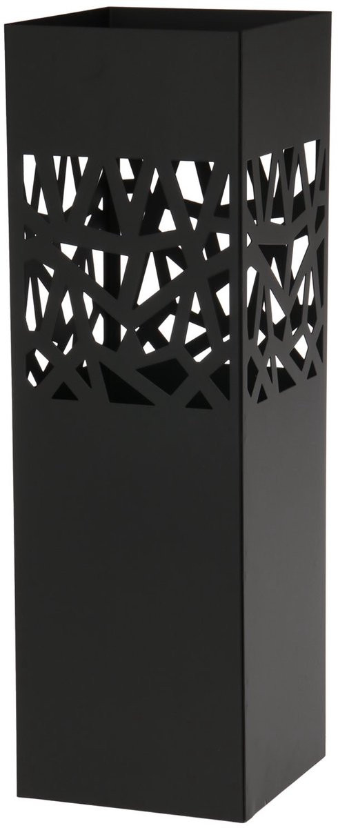 Merkloze zwarte Umbrella Stand Cube met wateropvangbak en haakjes