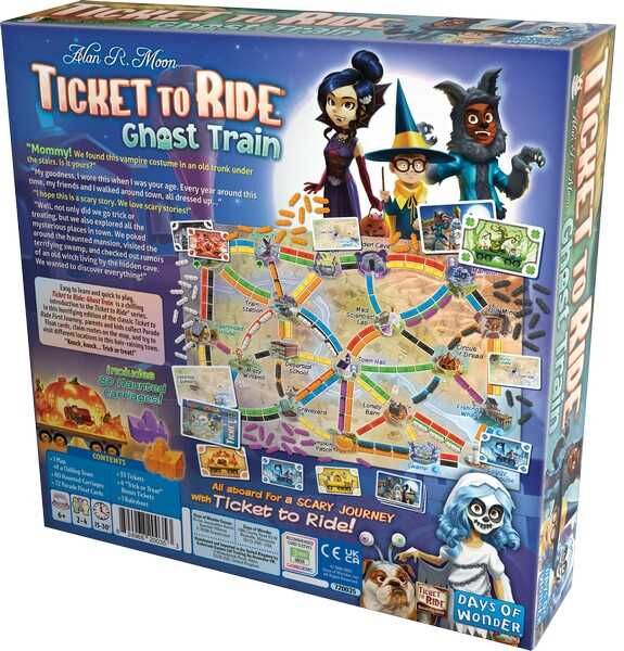 Space Cow Ticket to Ride: Ghost Train – First Journey Family Board Game with Halloween Theme