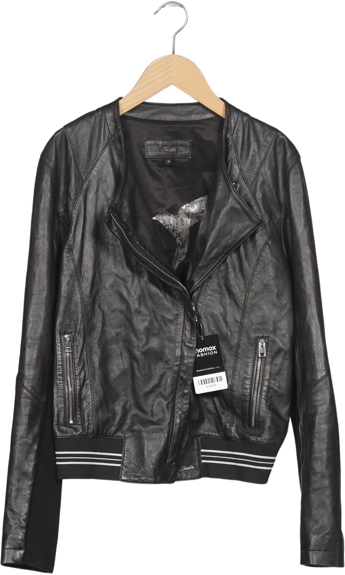 Suite 13 LAB Damen Jacke, Schwarz, Gr. M, Elasthan / Synthetik / Viskose / Leder - Second Hand