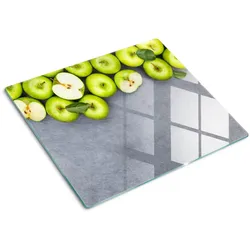 GLASPLATTE 60x52 cm Grüne Äpfel