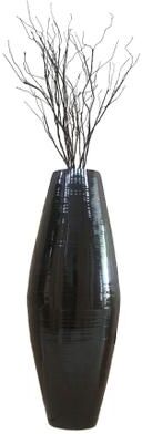 Uniquewise Tall Cylinder Bamboo Floor Vase Decorative Accent for Hotel Lobbies and Spa, Perfect Decor for Living Room or Hallway
