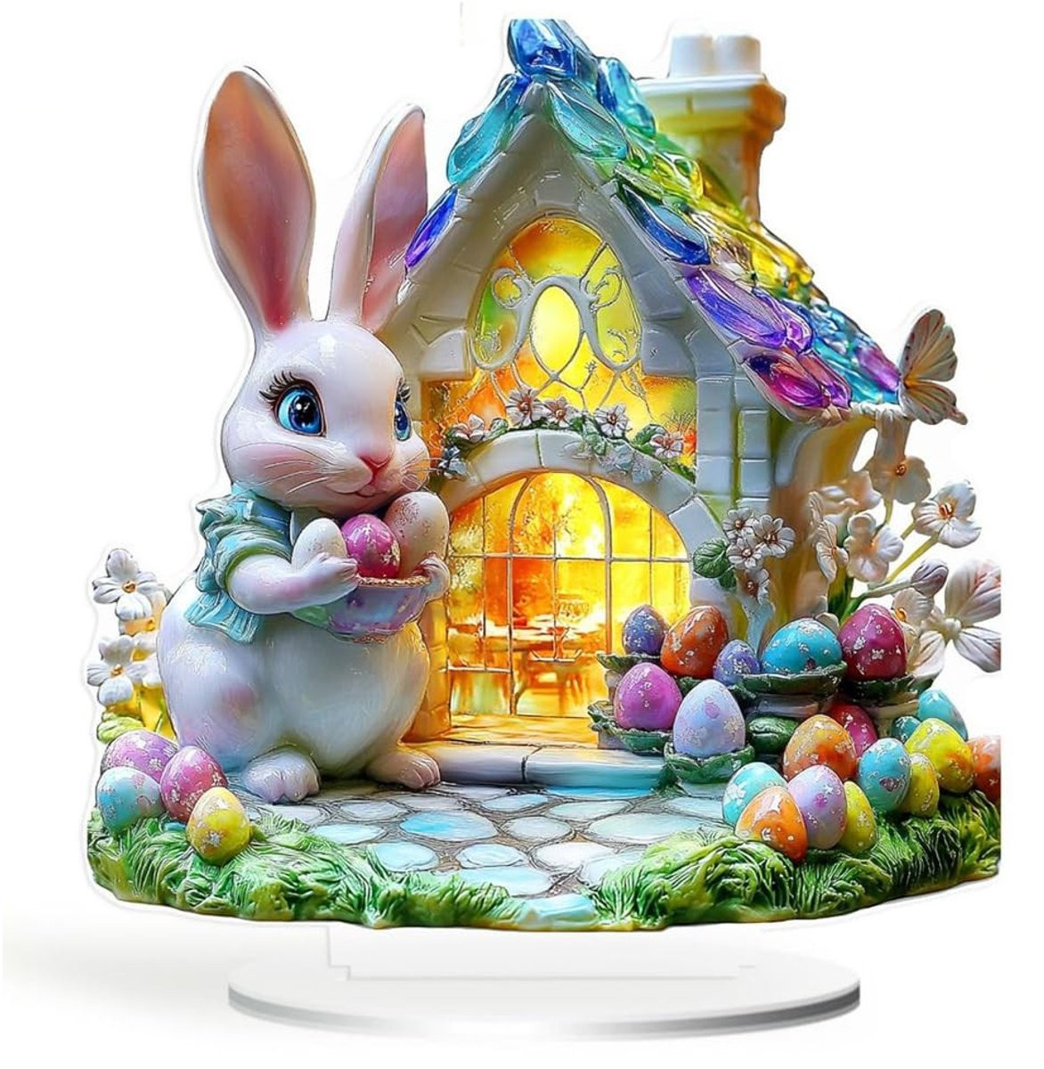 Dailygoods Paashaas Acryl Ornament voor Tafeldecoratie