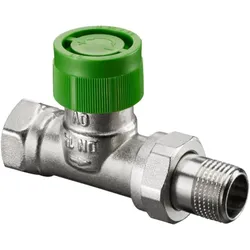 Oventrop Baureihe AZ V Thermostatventil 1187608 DN 25, Durchgang, stufenlose Voreinstellung, Messing vernickelt