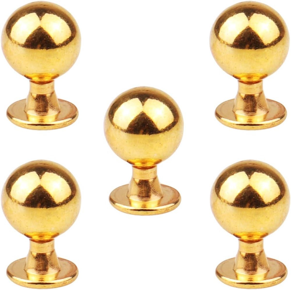 Set van 5 decoratieve kastdeurgrepen met montagebouten voor keuken en meubels, glanzend goud