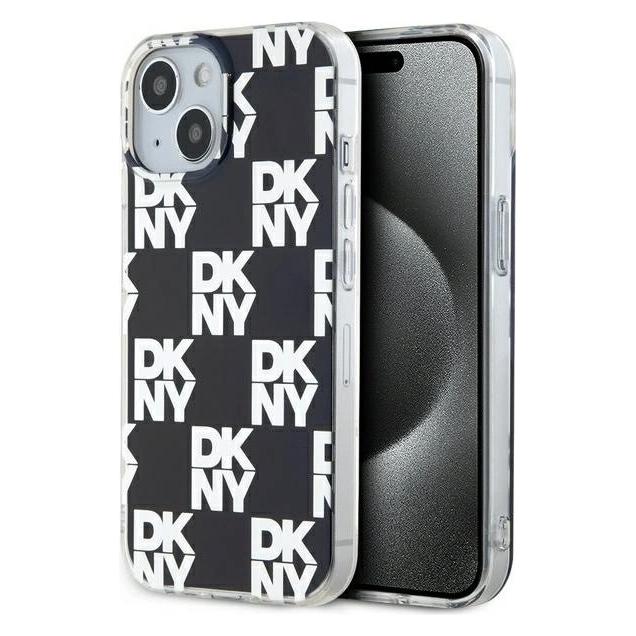 DKNY DKHCP15SHDLCEK iPhone 15 / 14 / 13 6.1" czarny/black hardcase IML Checkered Mono Pattern (Apple iPhone 13, Apple iPhone 14, Apple iPhone 15) (1714462325)