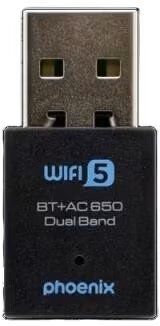Phoenix Technologies Nano Adaptador Red 2 En 1 Wifi Bluetooth 650 Mbps Dual Band Talla Única Unisex