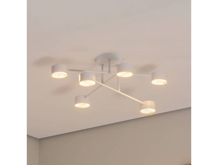 Deckenleuchte Modus 6 EMIBIG LIGHTING, dimmbar, weiß / opal, für Wohn- / Esszimmer, Metall, Modern