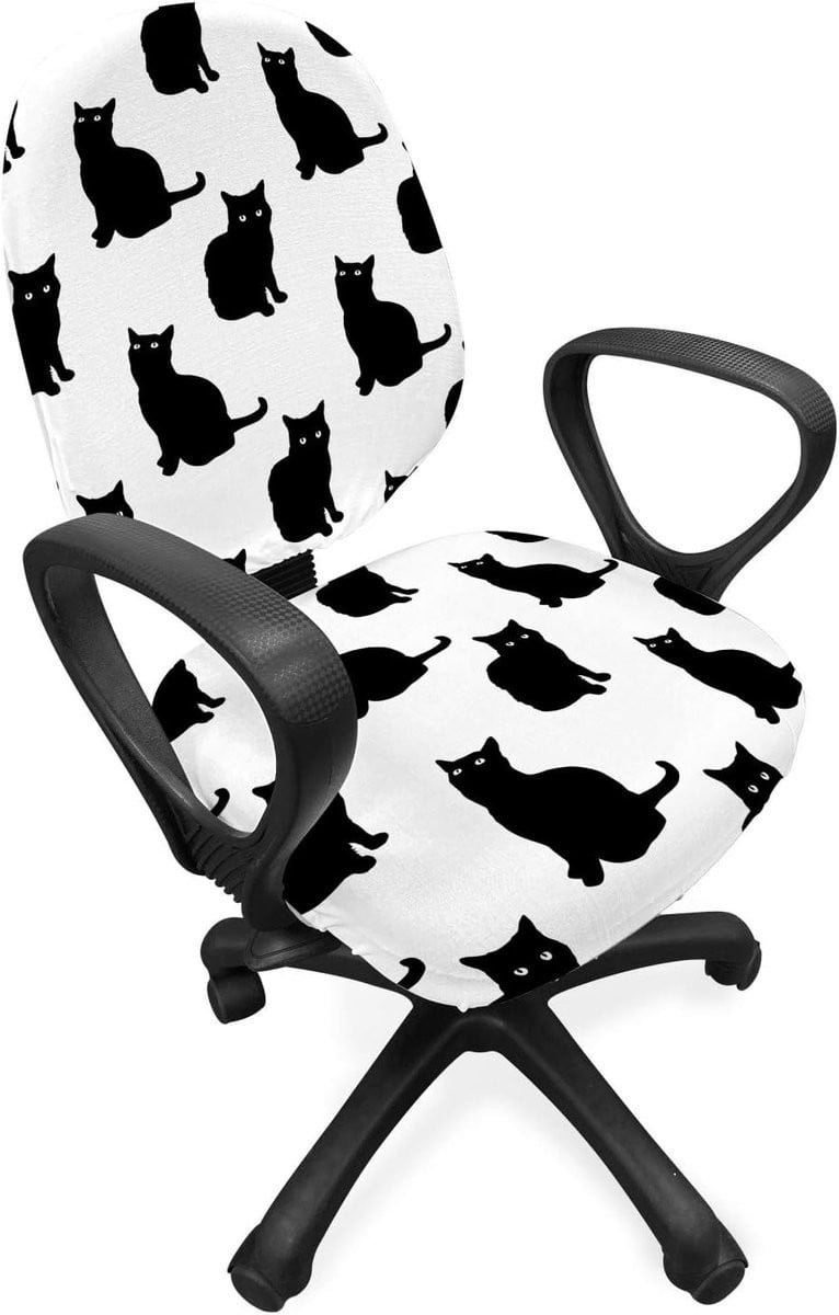 ABAKUHAUS Kat Bureaustoel Sliphoes Kitten Zwart