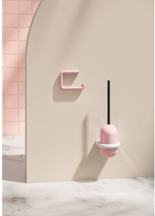 Barbie™ x HEWI Bürstengarnitur und WC-Papierhalter Set B477.000 WC-Garnitur dreifarbig, Papierh. rosa