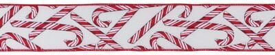 Melrose International Wired Candy Cane Ribbon (Set of 2)