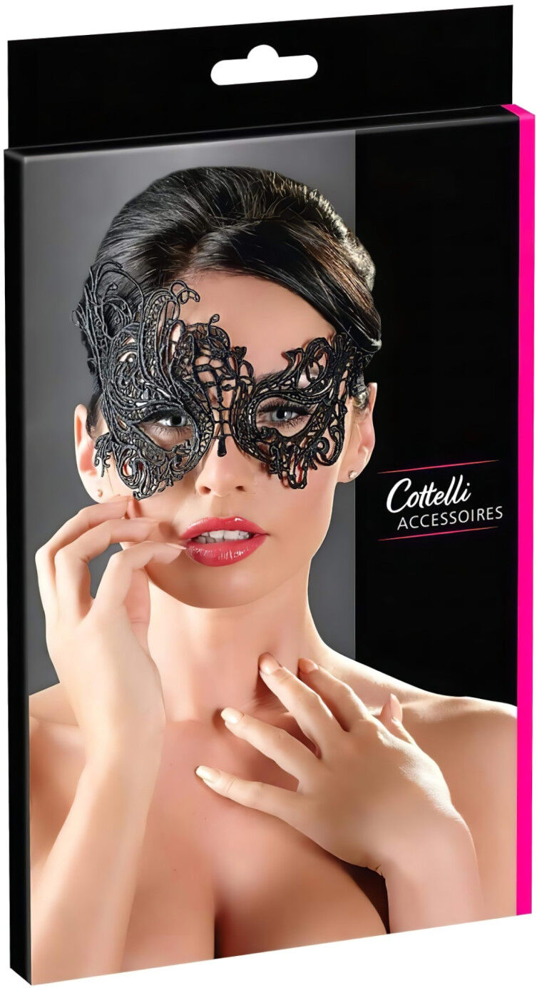 Cottelli - Embroidered Asymmetric Mask (Black)