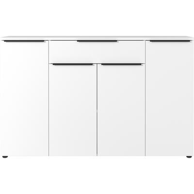 Sideboard GERMANIA "Mailand", weiß, B:161cm H:101cm T:40cm, Holzwerkstoff, Sideboards, Sideboard, Sideboard mit einer Schublade und 4 Türen, in graphit & weiß verfügbar