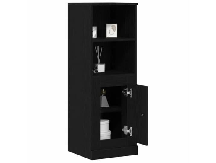 KTHLBRH Highboard Eiche Schwarz 36 x 35,5 x 103,5 cm Holz mehrschichtig Minimalistisches Design, matte Oberfläche, 1 Tür, großer Raum, pflegeleicht