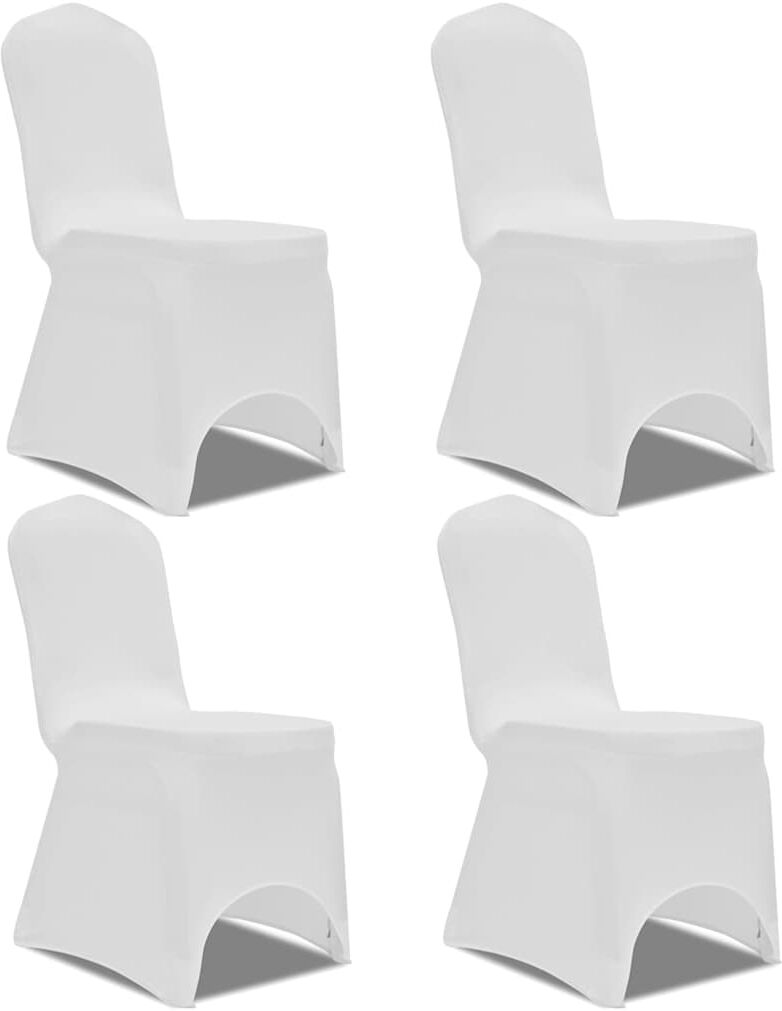 vidaXL Housse de chaise extensible 4 pcs Blanc