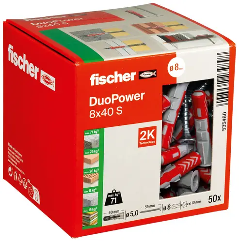 Fischer 535460 DUOPOWER 8x40 S LD 2-Komponenten-Dübel 40mm 8mm 50St.