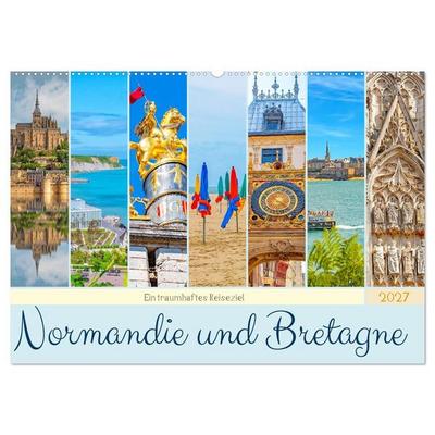 Ein traumhaftes Reiseziel - Normandie und Bretagne (Wandkalender 2027 DIN A2 quer), CALVENDO Monatskalender