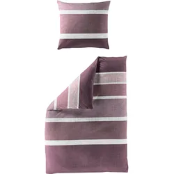 Bettwäsche Mako-Satin beere (155x220cm, mit 1 Kissen) - 155x220cm, mit 1 Kissen