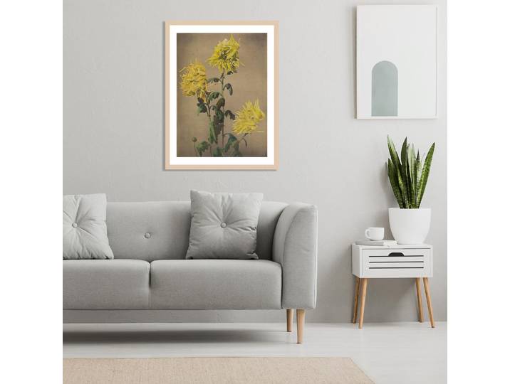 Bild mit Rahmen QUEENCE Hannah , braun (farbe rahmen: hellbraun, farbe bild(er): braun), B:30cm H:40cm T:1,5cm, Acrylglas, Holz, Bilder, Bild mit Rahmen, Premium Rahmenbild
