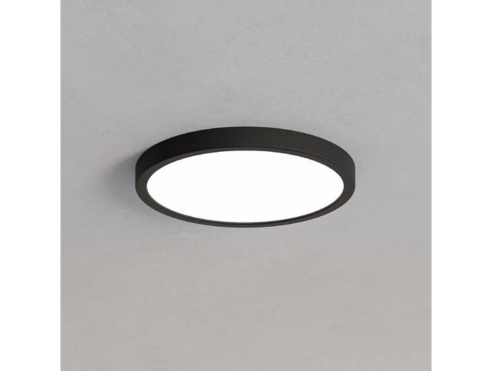 Plafonnier LED Ø 28cm Argenté/Noir Polycarbonate LED Module LED