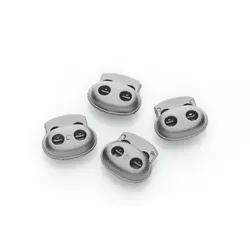 buttinette Kordelstopper, grau, für Kordeln bis 2 mm Ø, Inhalt: 4 Stück
