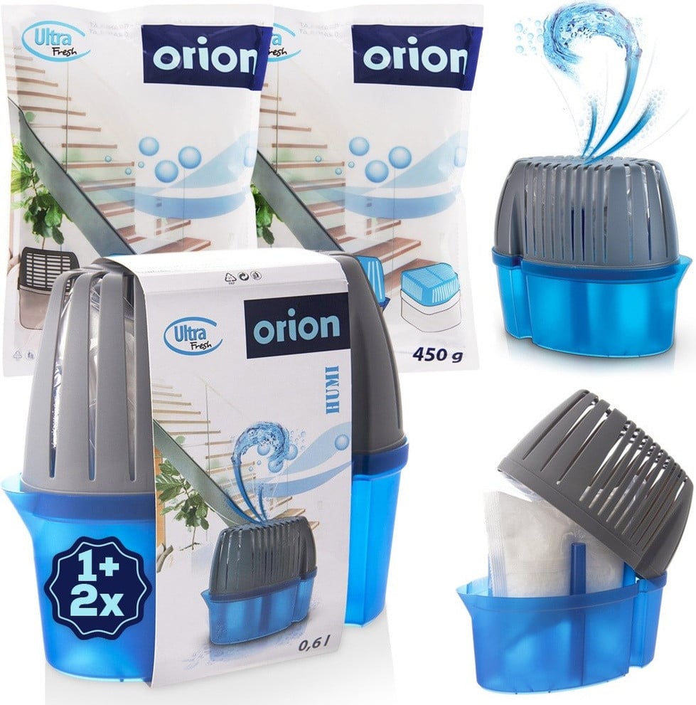 Orion Vochtvreter ULTRA FRESH luchtontvochtiger met cartridges, 3 stuks van 450 g per stuk