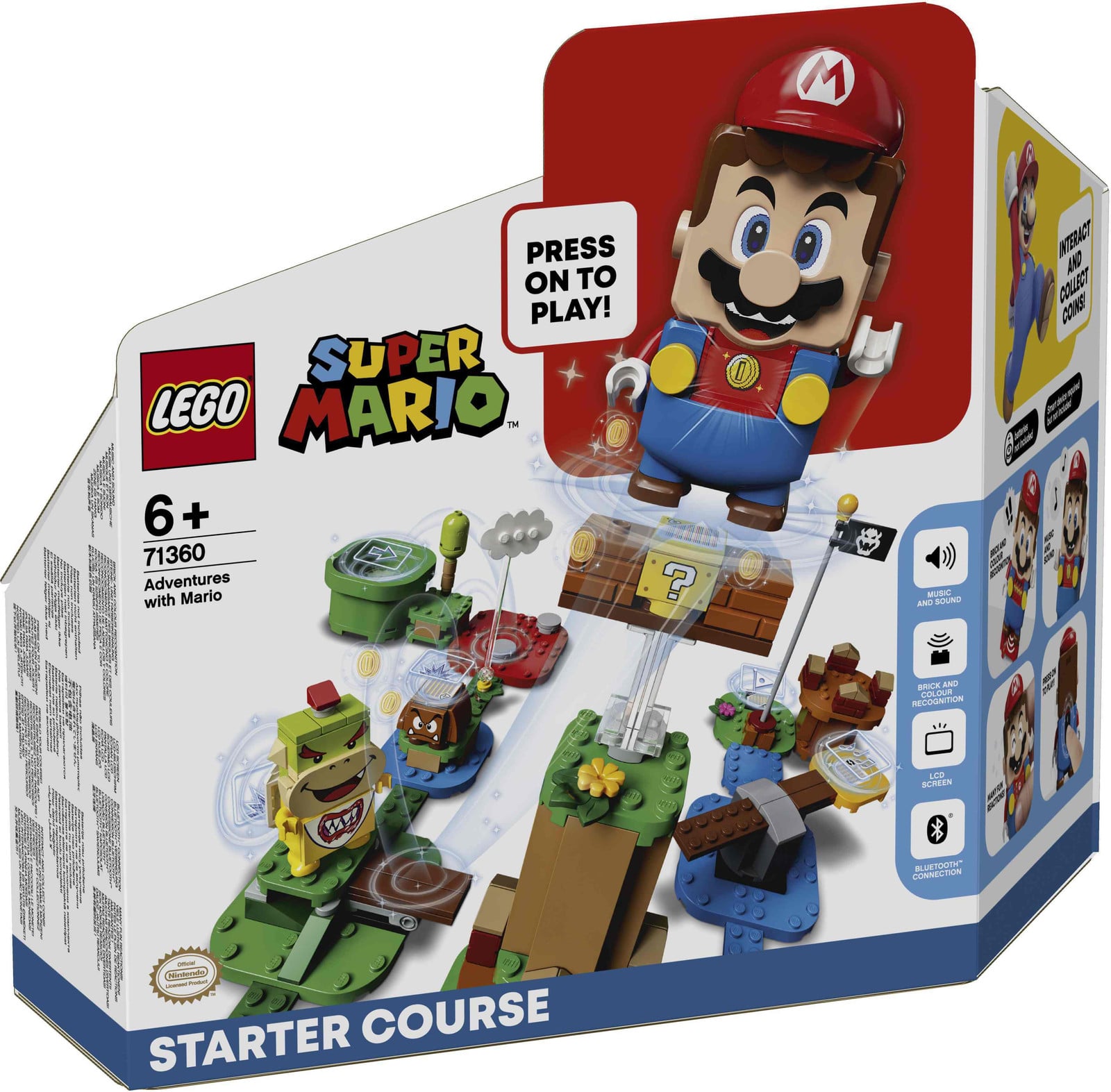 LEGO 71360 Super Mario Avontuur Startset met interactieve Mario figuur en bouwset voor kinderen vanaf 6 jaar