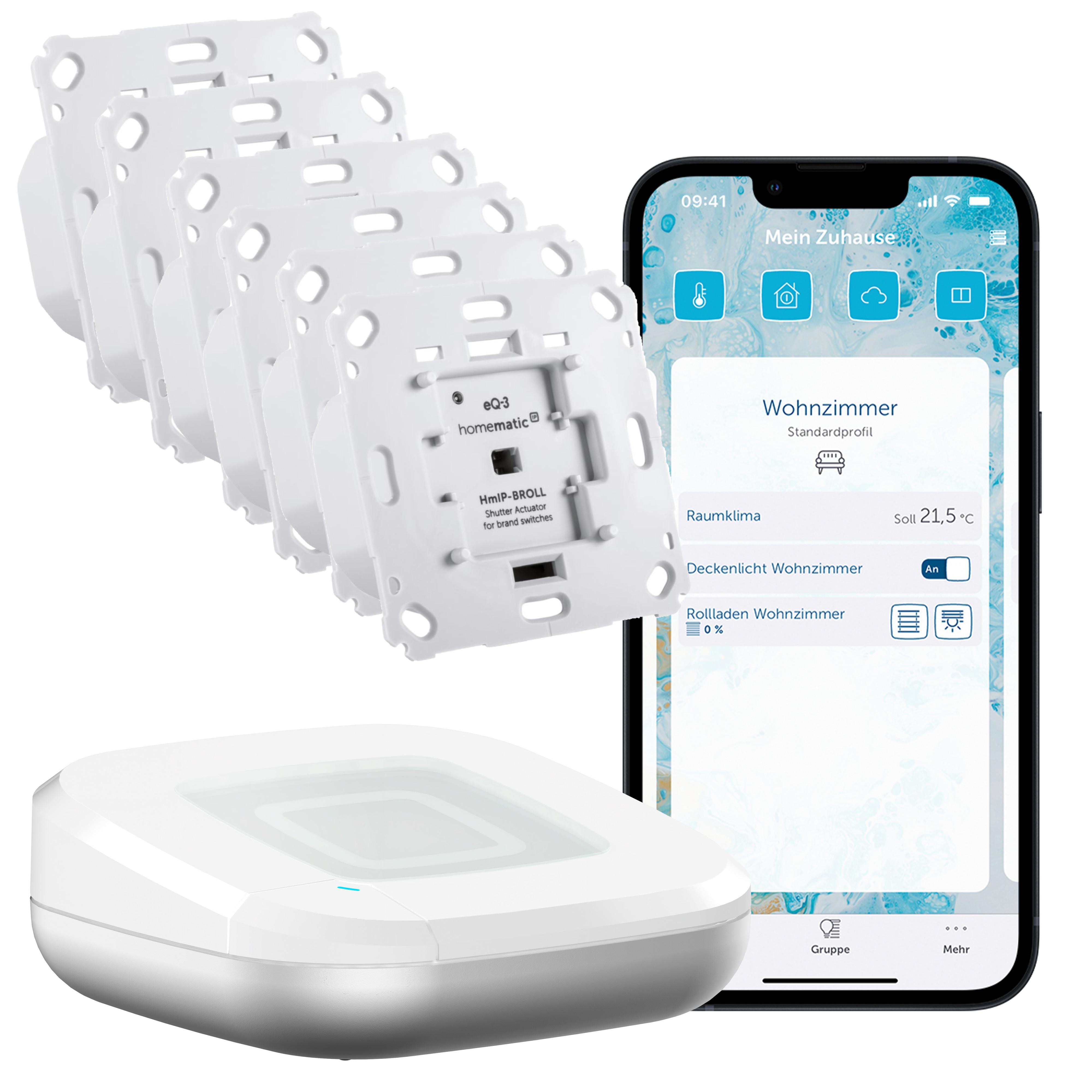 Homematic IP Starter Set Rollladen / Beschattung . 6x Aktor . Access Point 2