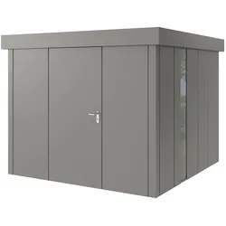Hörmann Metall-Gerätehaus "Juno" mit Flachdach, JFD10 - Design, 262 x 262 cm (B x T),graualuminium,