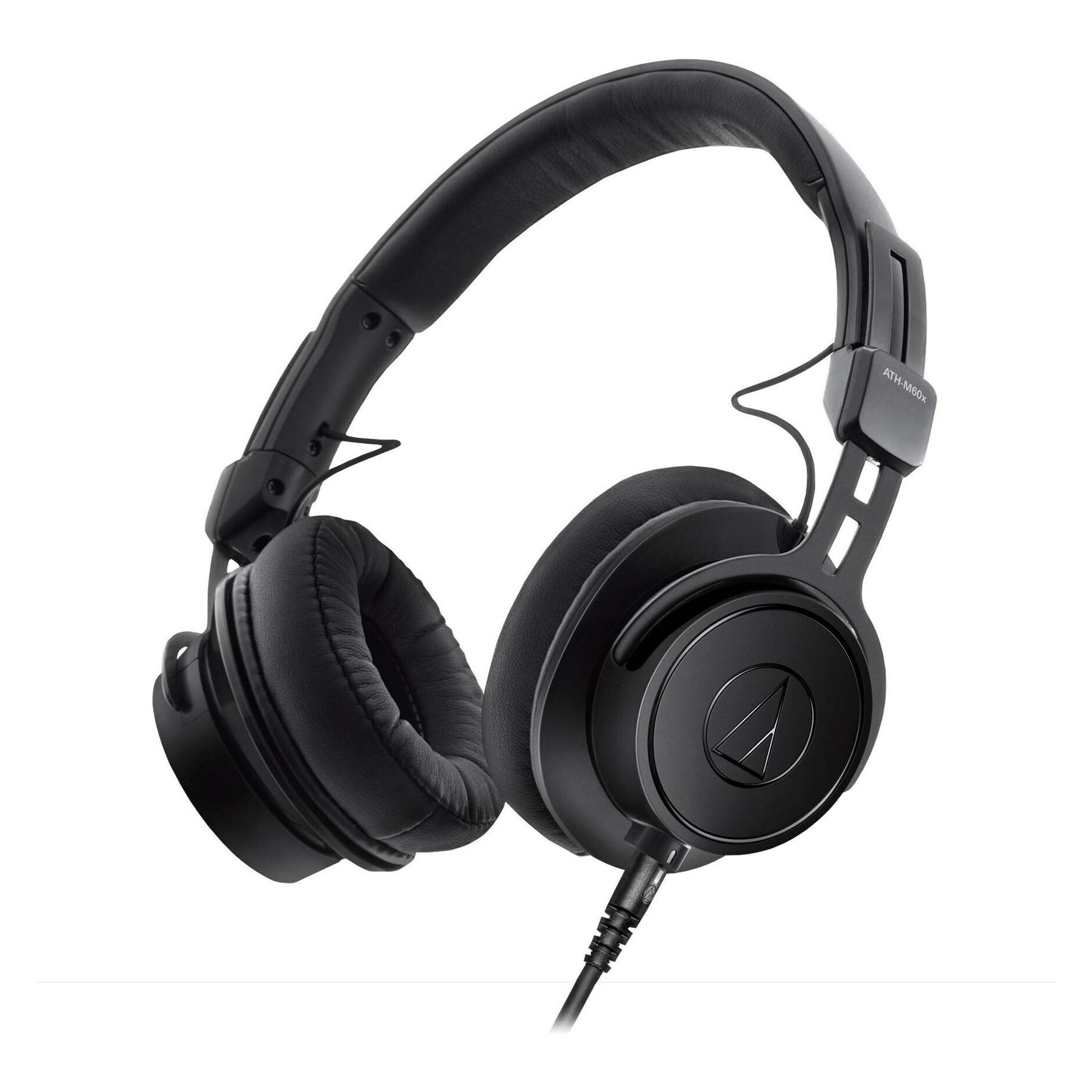 Audio-Technica ATH-M60x Kopfhörer, schwarz (Keine Geräuschunterdrückung, Kabelgebunden) (4ATHM60XA)
