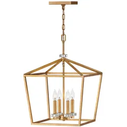 Pendelleuchte Hängelampe Deckenlampe Esszimmerleuchte Messing Kristalle B 40,5cm
