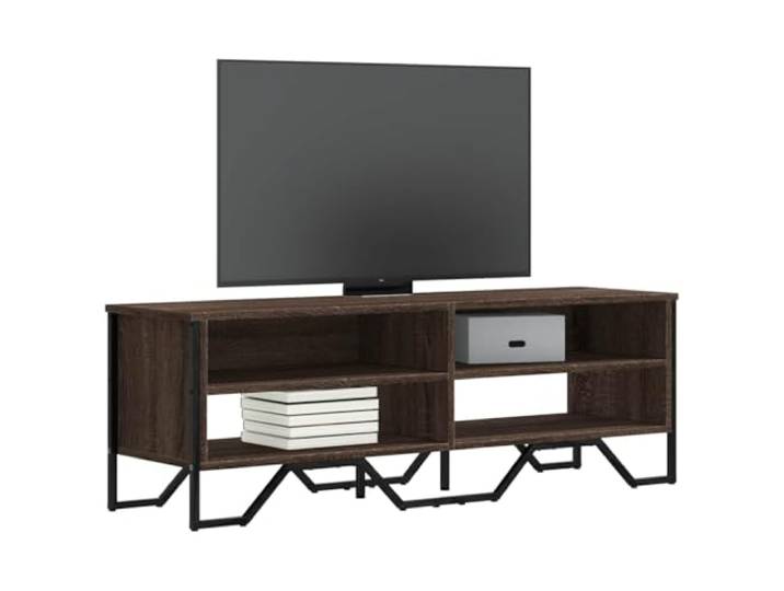 HEFZGDB TV-Schrank Braun Eichen-Optik 122x34x41 cm Holzwerkstoff mit Stauraum, Stabile Oberplatte für Fernseher, Langlebiges Wohnzimmer Möbelstück, Modernes TV-Möbel zur Aufbewahrung