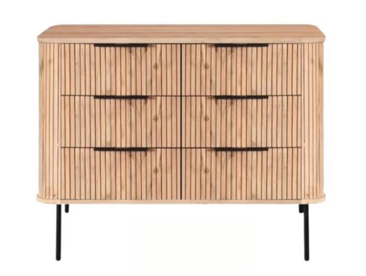 WOLF MÖBEL Sideboard (103x45x80), BRONX ROUND Kommode mit 6 Schubladen