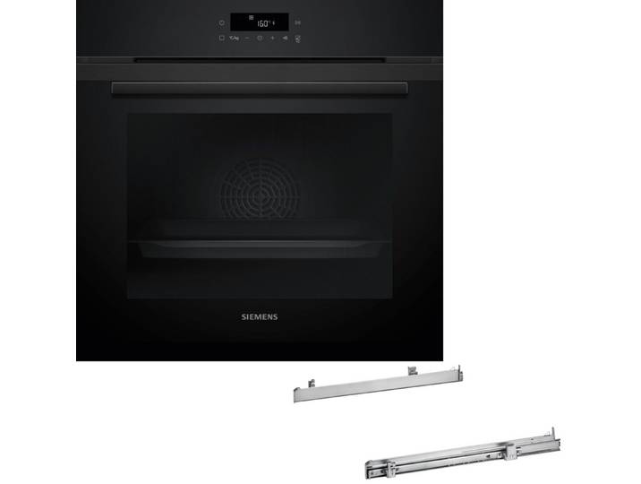 SIEMENS Backofen-Set iQ300 HB271ABB3, mit Clip-Auszug, Selbstreinigungssystem, Clip-Auszug, 3D Heißluft