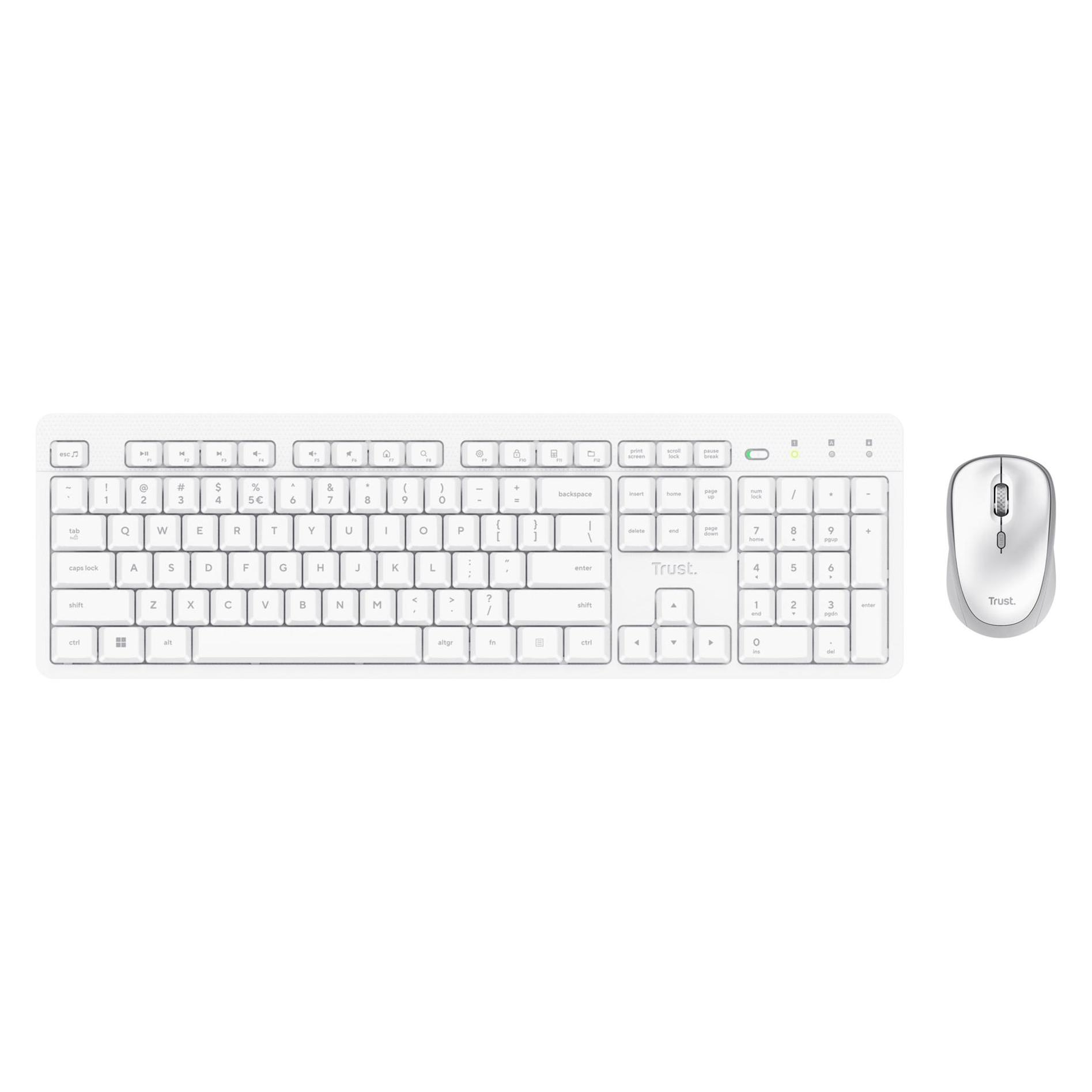 Trust Ody Ii Wl Keyboard Mouse Wht Us (US, Kabellos) (25465)