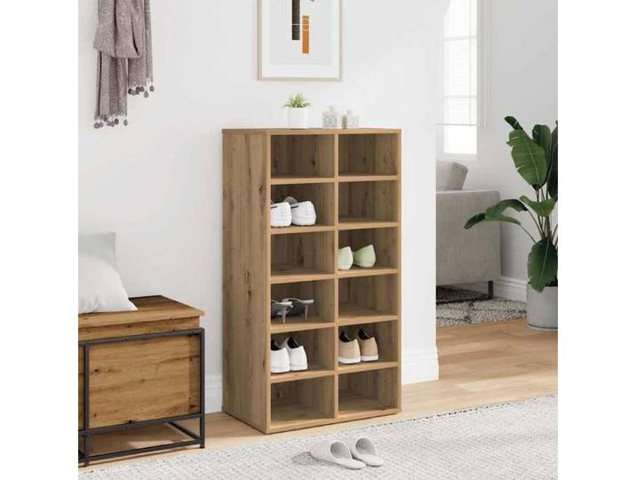 Étagère à chaussures chêne artisanal bois d'ingénierie armoire à chaussures placard à chaussures porte-chaussures 855837
