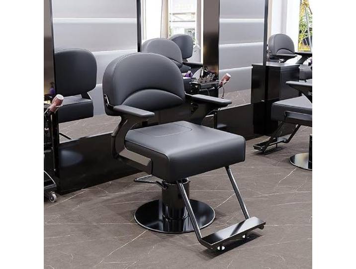 Hydraulischer Salonstuhl / Multifunktionaler Stuhl für Styling Haarwäsche Um 360° drehbar, 18 cm dickes Sitzpolster, höhenverstellbar (88–97 cm), Tattoo- und Behandlungsstuhl mit Tellerfuß(C)