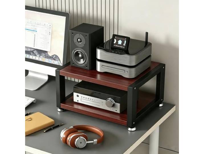 HLDJYLZS 2/3/4 Ebenen HiFi Rack, AV-Möbel mit stabilem Stahlrahmen Verstärkter Stahlrahmen, hohe Belastbarkeit, kompaktes Audio-Rack für Mediengeräte, Spielekonsolen und TV-Zubehör