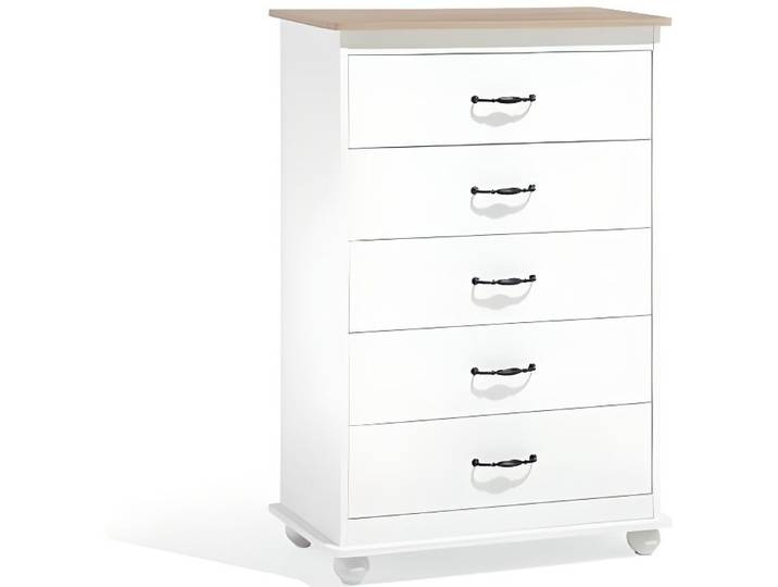 Beliani - Commode blanche 5 tiroirs SHARON