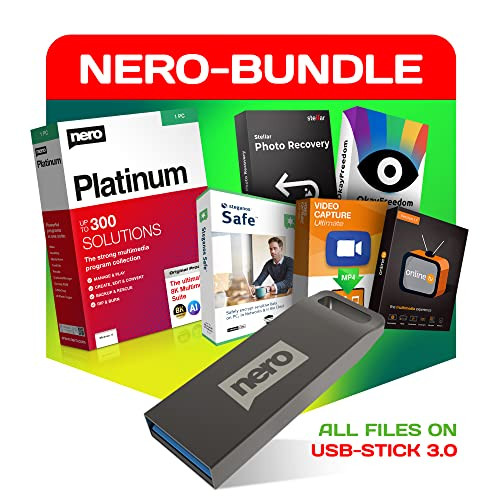 Nero Super Bundle Platinum Unlimited Multimedia Software voor Windows 11/10 op USB-stick